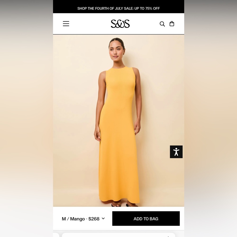 Solid and Striped - Elegant Mango Sleeveless Maxi Dress